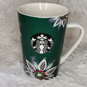 Starbucks 2020 Holiday Green Floral Coffee Tea Latte Mug Cup 12 oz ounce
